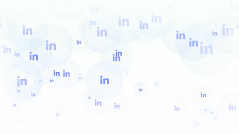 fly linkedin icons on network background