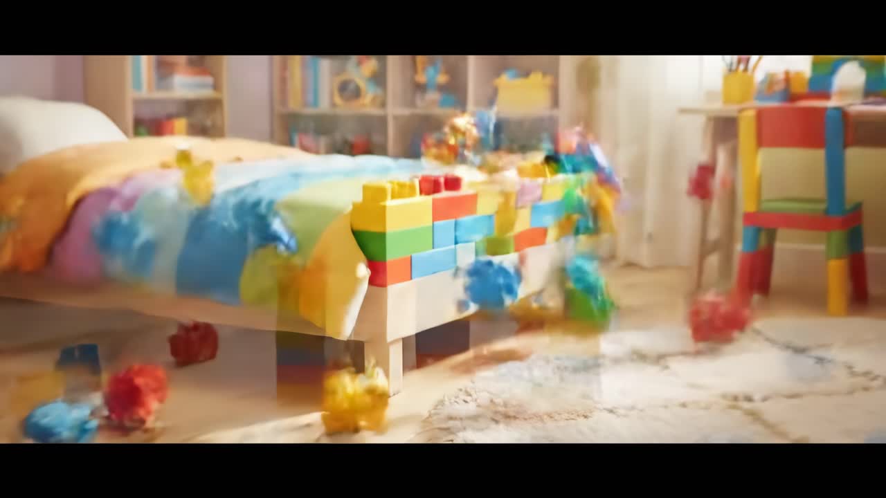 Colorful Building Blocks in a Child's Room