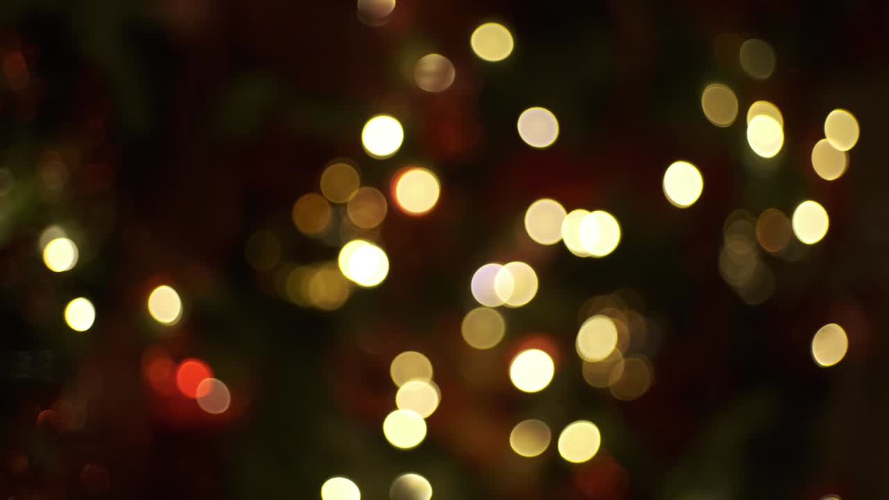 Luzes de Natal desfocadas, coloridas e abstratas, cintilantes, 4k
