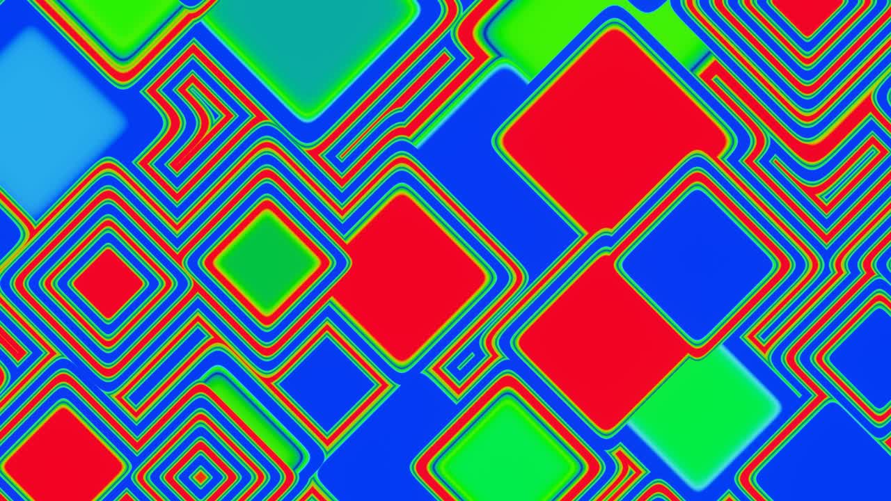 animación pulsante de bucle vj de cuadrados multicolores