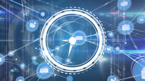 animación del reloj sobre el procesamiento de datos en fondo oscuro