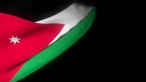 jordan flag , realistic 3d animation of waving flag. jordan flag waving in the wind. national flag of jordan. seamless loop animation. 4k high quality, 3d render