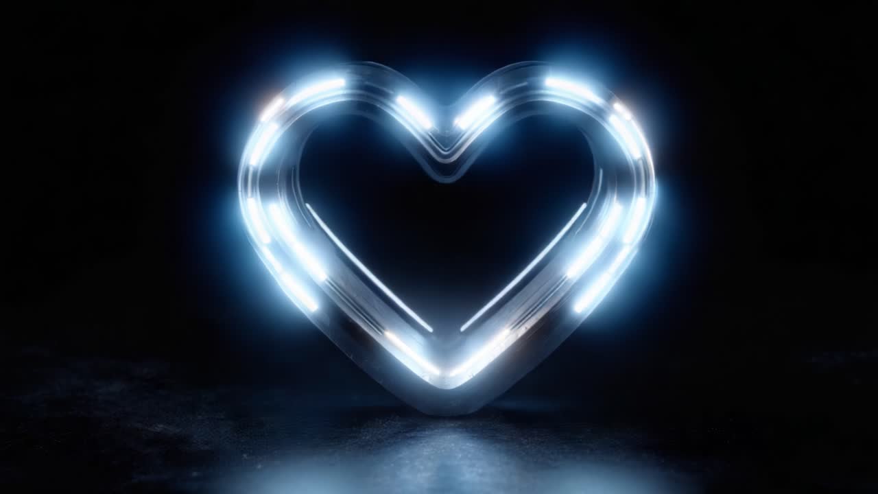 Un incredibile simbolo di cuore incandescente in luce neon: una rappresentazione artistica di amore ed emozione, perfetto per celebrare affetto e connessione nell'arte visiva
