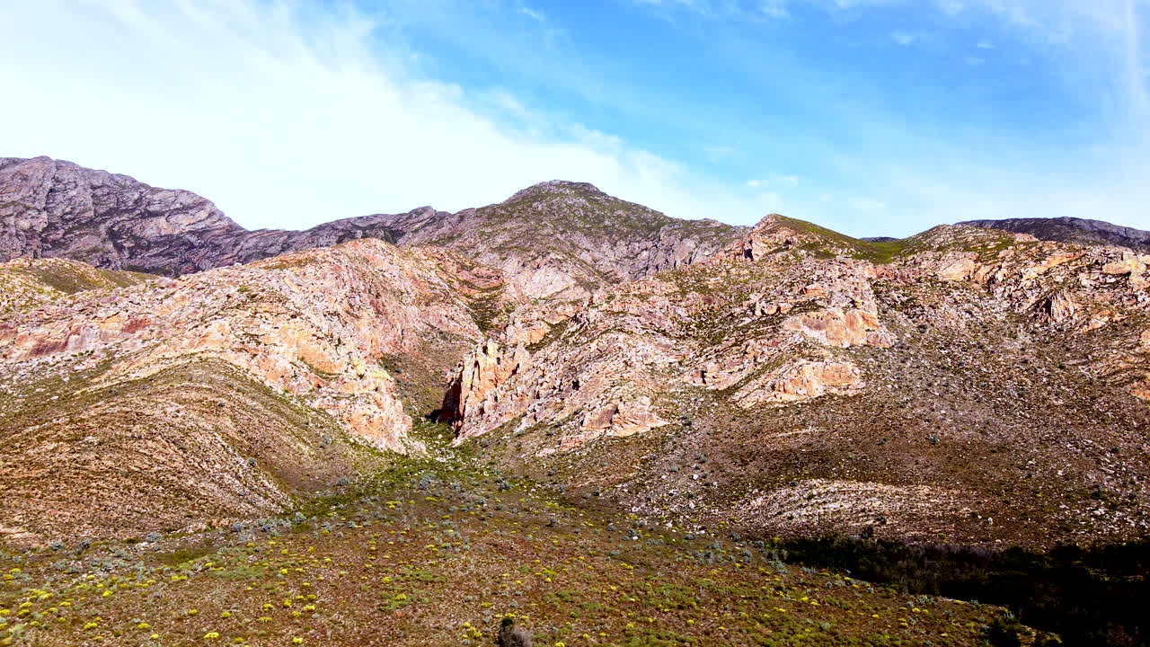 Langeberg mountain forming part of Cape Fold belt in Klein Karoo. Aerial
