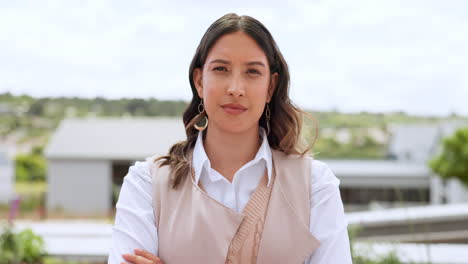 retrato, rostro o mujer de negocios en el techo