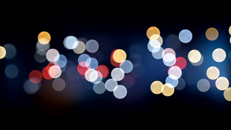 night city lights bokeh beautiful backdrop seamless. looped 3d animation of colorful blinking lights in dof blur.