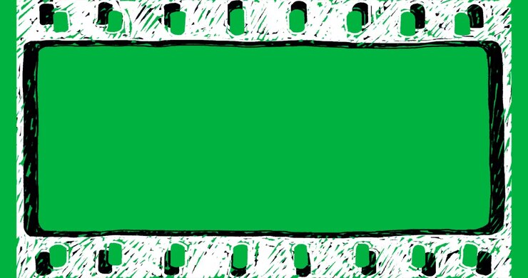 On transparent canvas load film frame appearing with sprocket holes framing black area for mockup