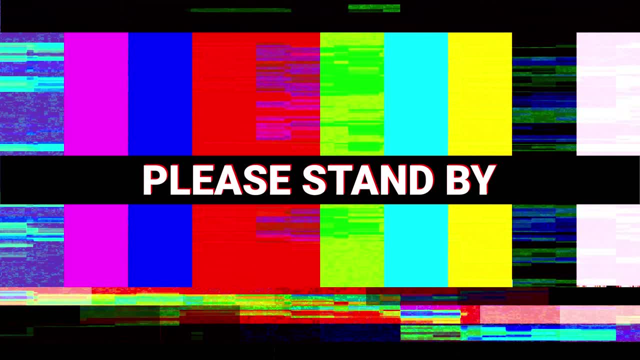 Distorted Color Bars with Please Stand By Message