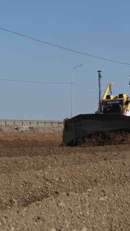 bulldozer working on road construction