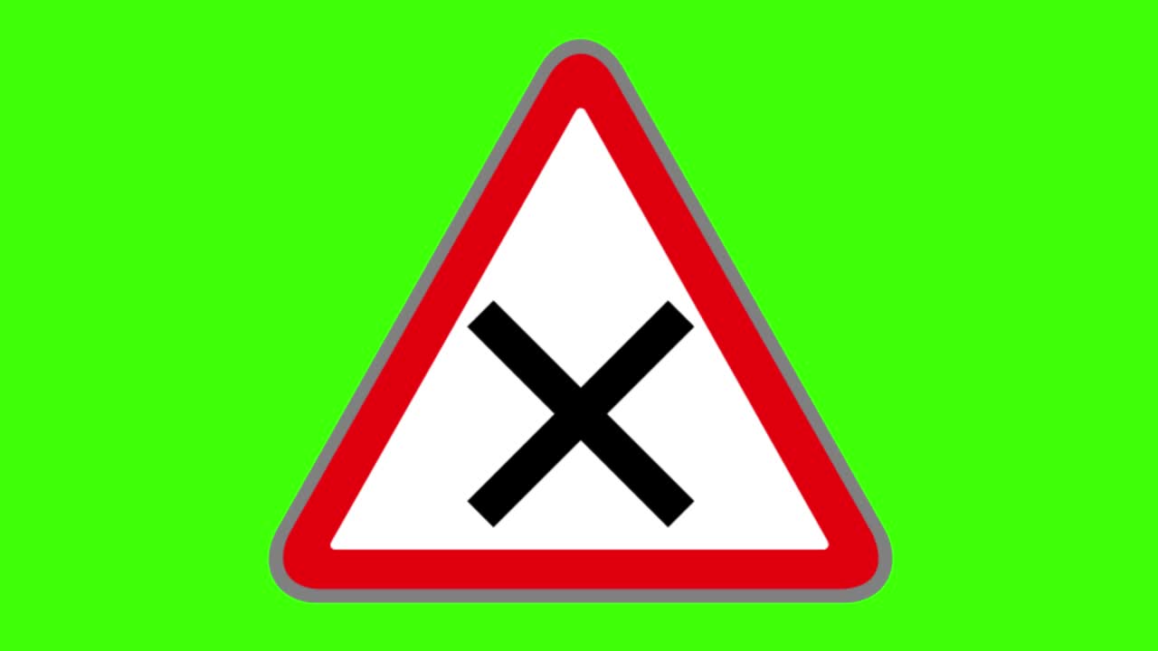 pantalla verde, icono de señales de tráfico, peligro desconocido