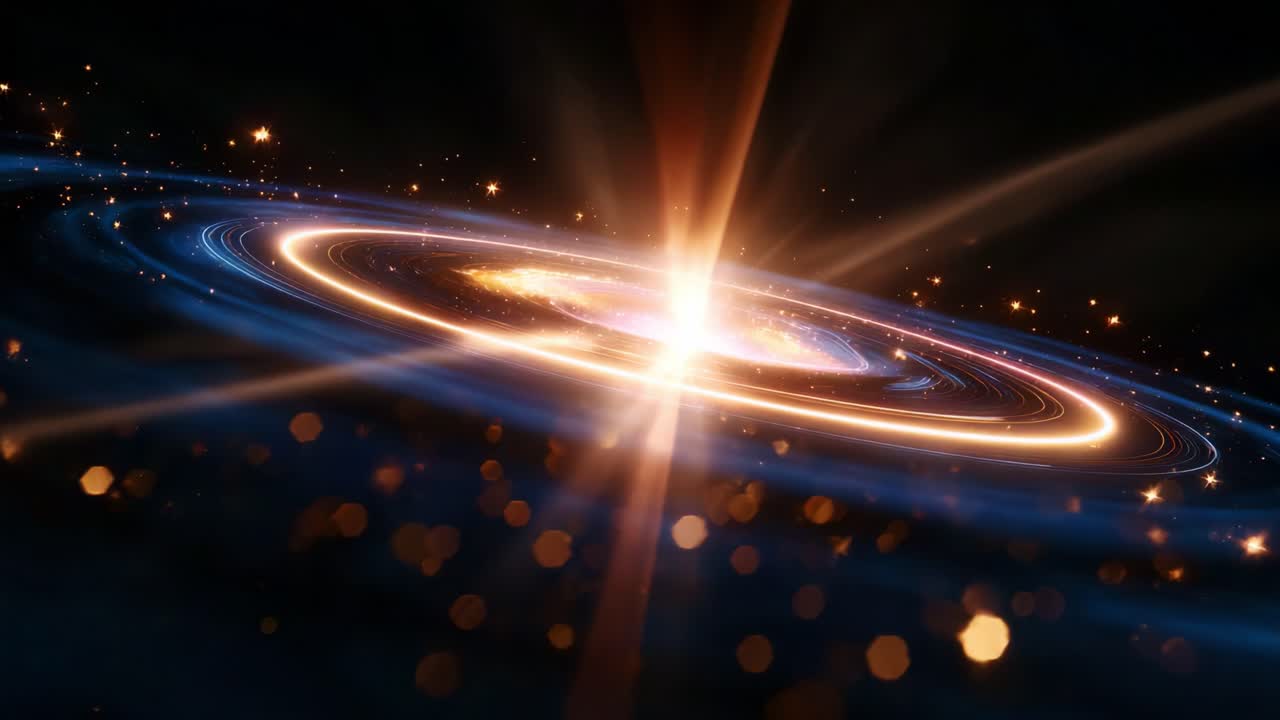 A Magnificent Cosmic Display of a Spiraling Galaxy with Radiant Light Beams and Twinkling Stars, Capturing the Intricacies of Cosmic Dust and Stellar Formation in a Thrilling Celestial Scene