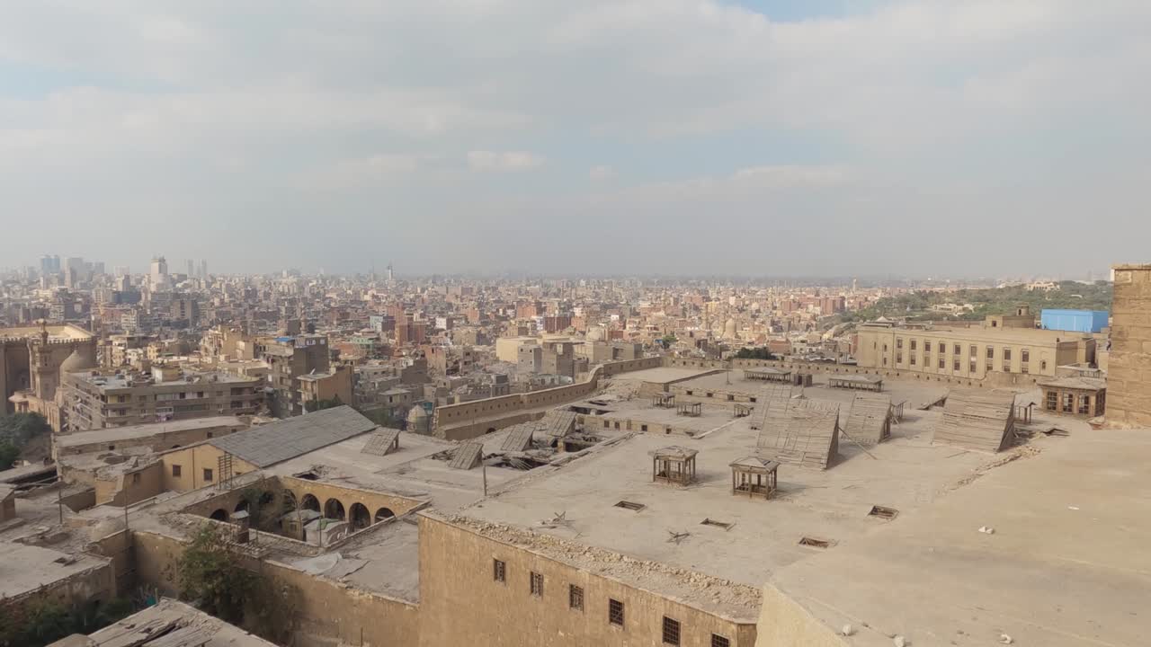 이슬람 카이로의 파노라마 도시 풍경, 카이로, 이집트, 오래된 역사 도시
