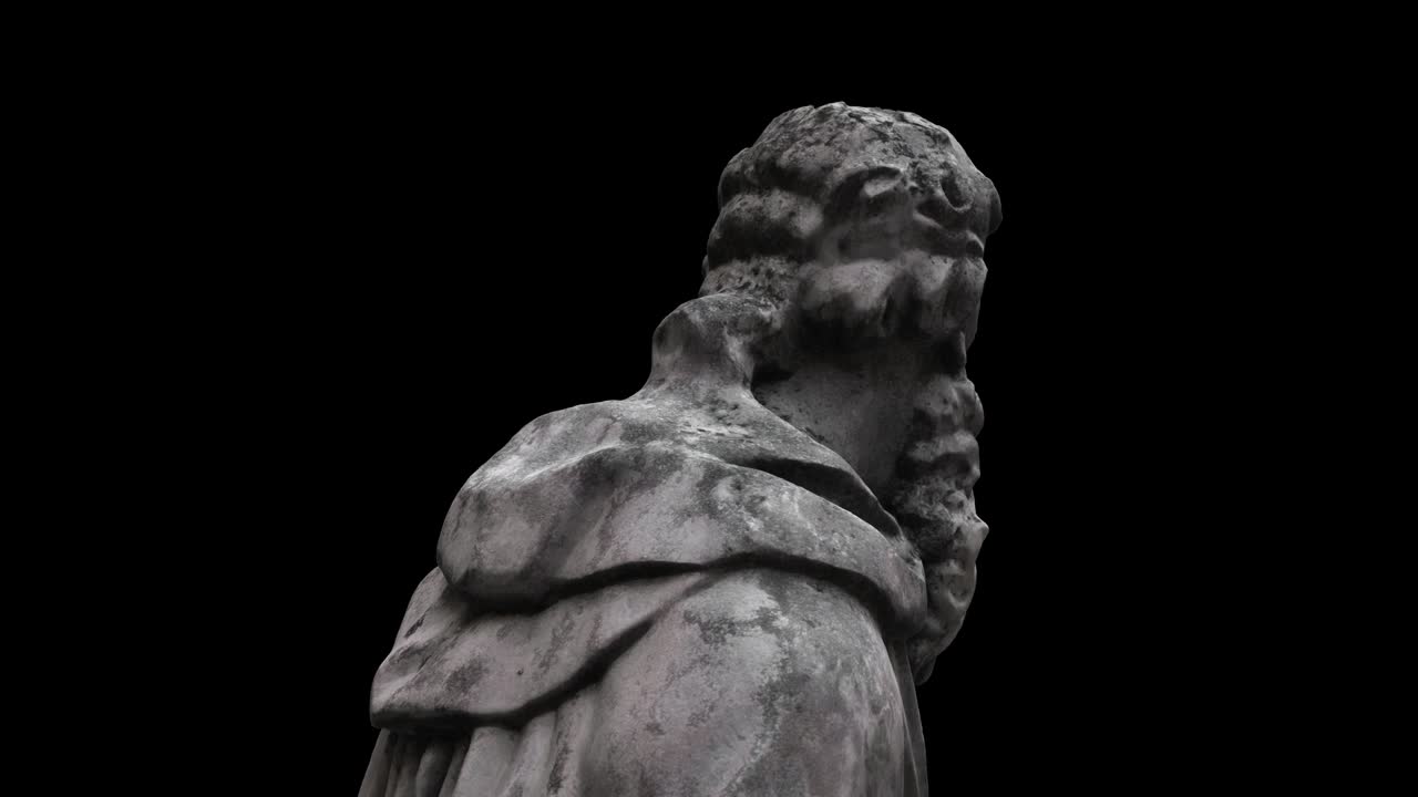 san benedicto de nursia - bucle de rotación - cabeza de detalle