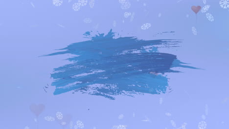 animation of blue blot over falling snow