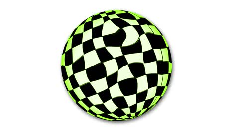 spinning abstract checkboard sphere animation. abstract sphere background.