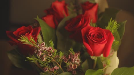 close up of bunch of red roses with shadow effect
