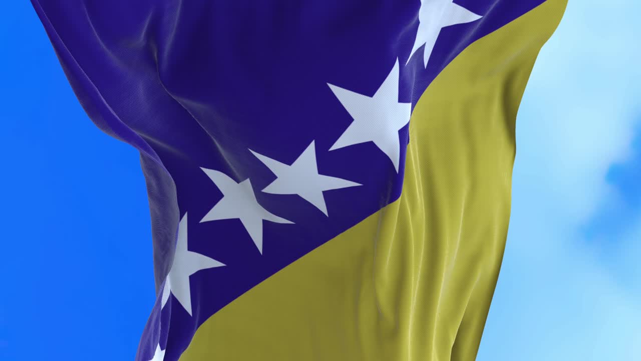 el bucle sin costuras de la bandera de bosnia y herzegovina.