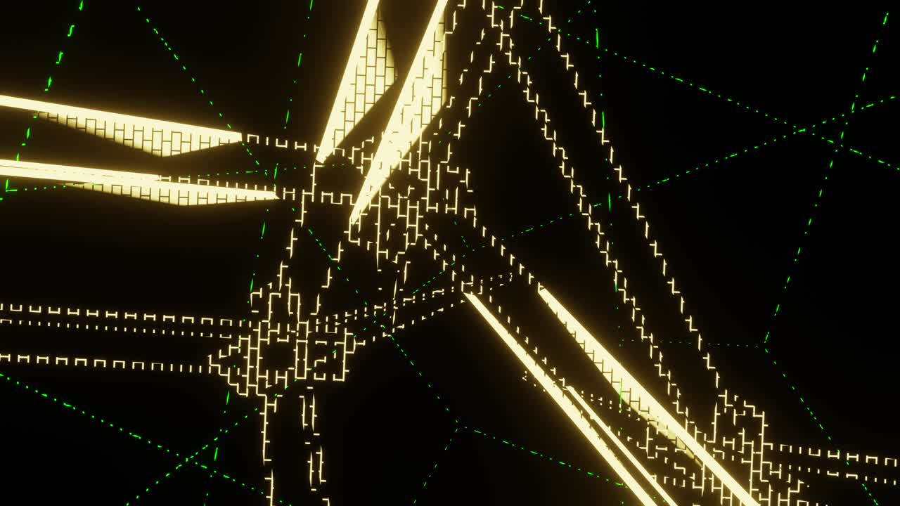 날아다니며, 박이는 네온 선과 모양, 당신의 아름다운 비디오를위한 vj 루프 애니메이션, 성공적인 창의성!