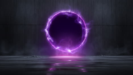 looping glowing energy portal in scifi room