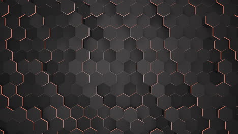fondo de cuadrícula hexagonal negro y rojo oscuro de movimiento fondo abstracto