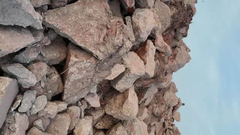 pile of concrete rubble and debris