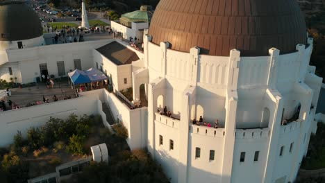 vistas aéreas del observatorio griffith en los angeles, california