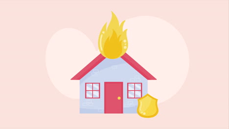 house onfire insurance service animation