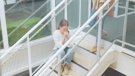 sad corporate woman, support and comfort from hr