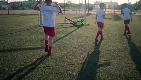 young soccer players training