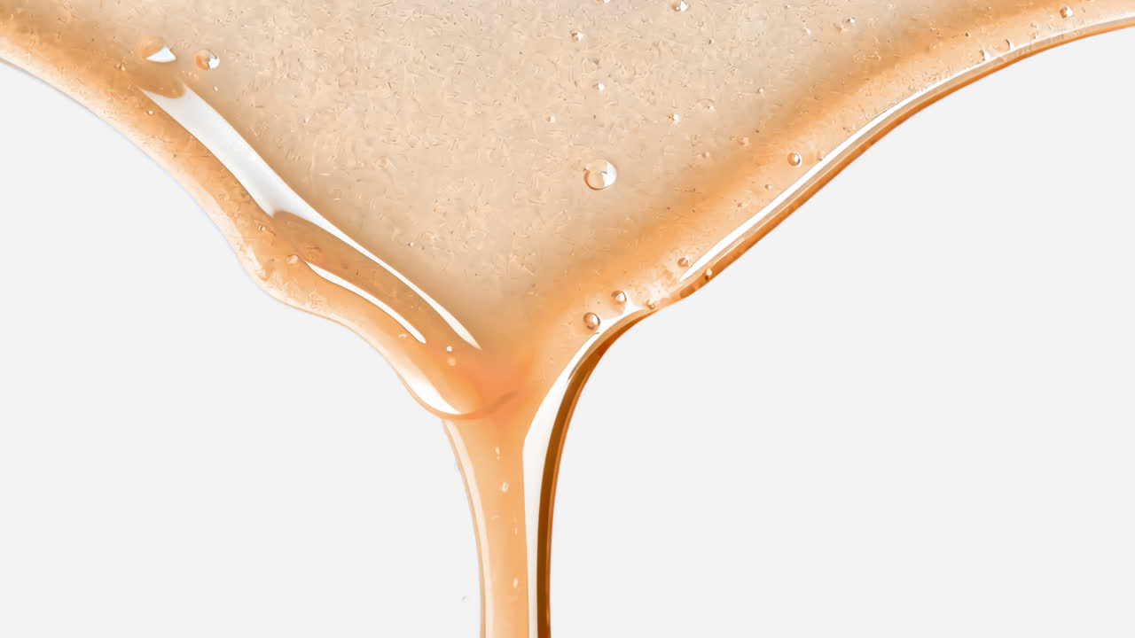 Vibrant honey drop texture animated overlay, transparent 4K video, alpha channel, ProRes 4444