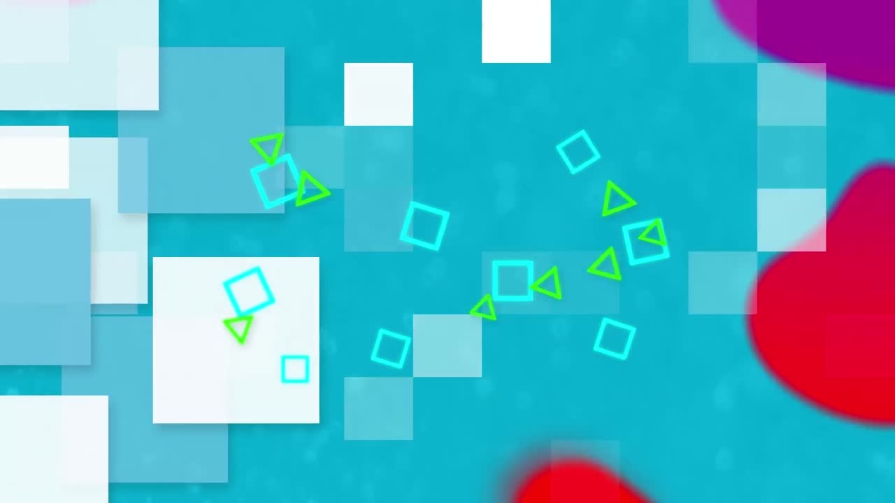 animación de gráficos en movimiento coloridos sobre fondo azul