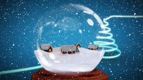 Weihnachtsanimation-Der-Hütte-In-Der-Schneekugel-4k