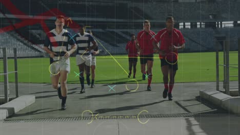 Animation-of-game-plan-over-diverse-male-rugby-players