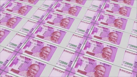 2000 rupees banknotes printing by a money press