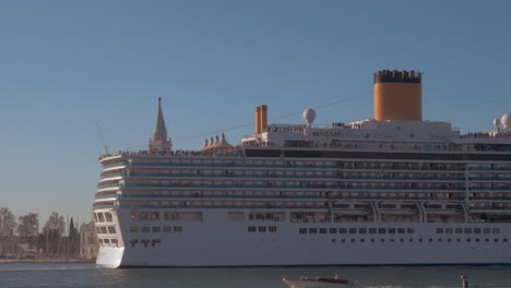 luxury cruise liner coming in to dock