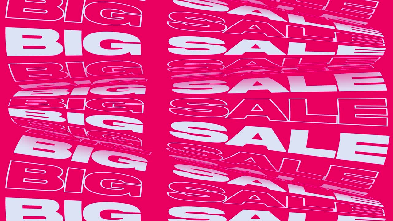gran venta rosa brillante animación promocional bucle de fondo. rollos de palabras perceptibles cartel de señal de bajo precio para publicidad promocional. llamativa gran venta medios sociales vídeo de anuncio de marketing cinético.
