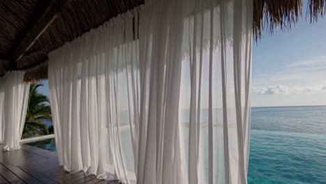 tropical ocean view cabana with infinity pool