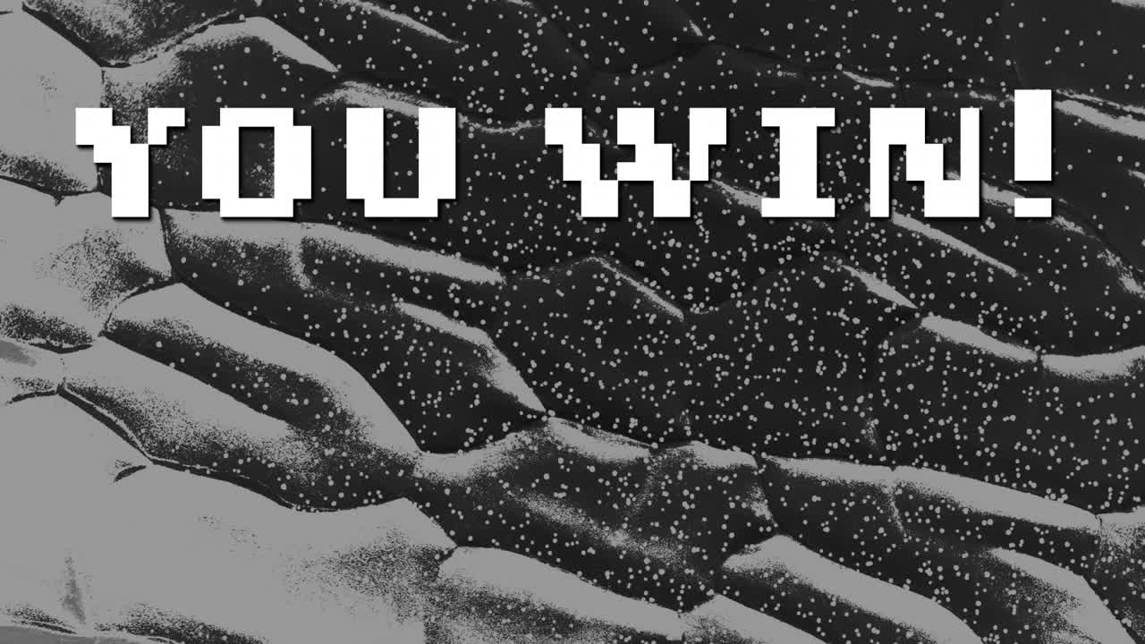 그레이 스트레스 패턴 배경 위에 텍스트를 이기는 애니메이션