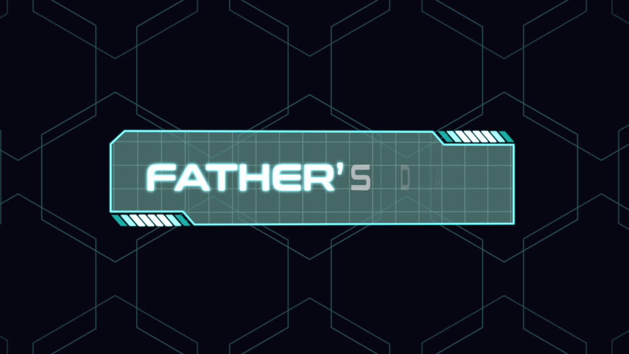 Fathers Day on computer screen with HUD elements in galaxy