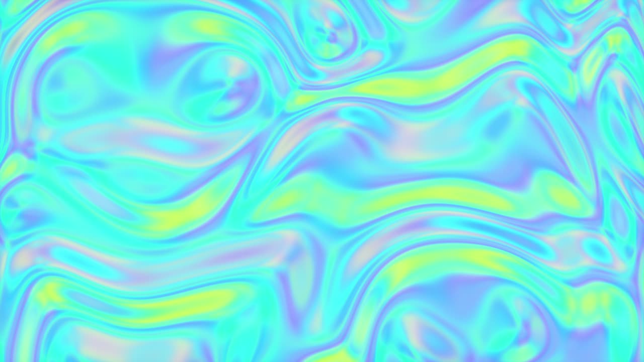 Multicolored waves of fluorescent pigment swirling and dissolving abstract background