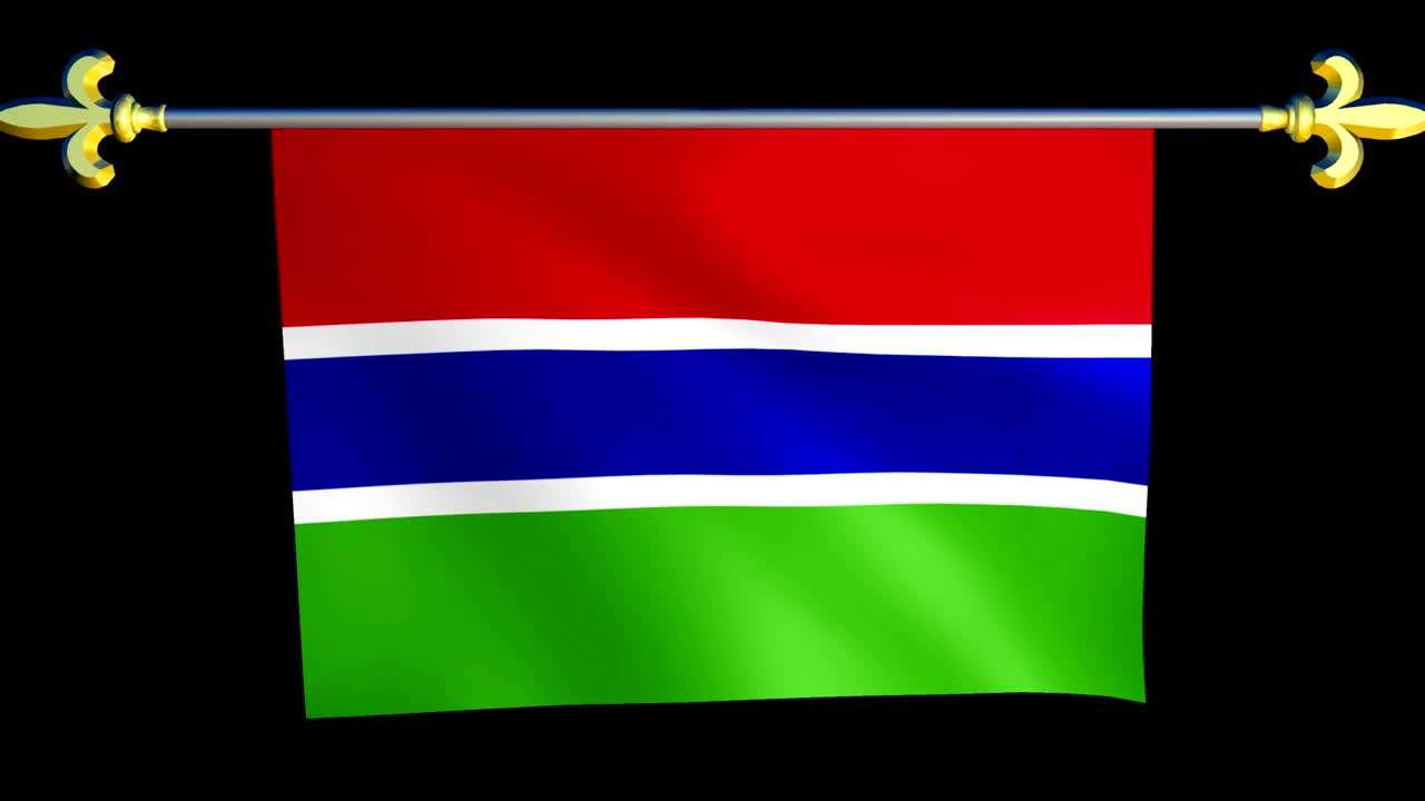 Large Looping Animated Flag of Gambia