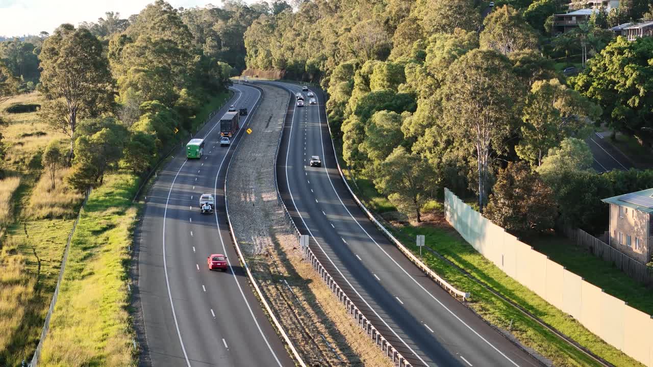 Driving on the Logan Motorway in Queensland in Australia in the sun