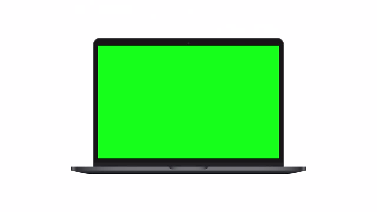 Realistic laptop with empty screen