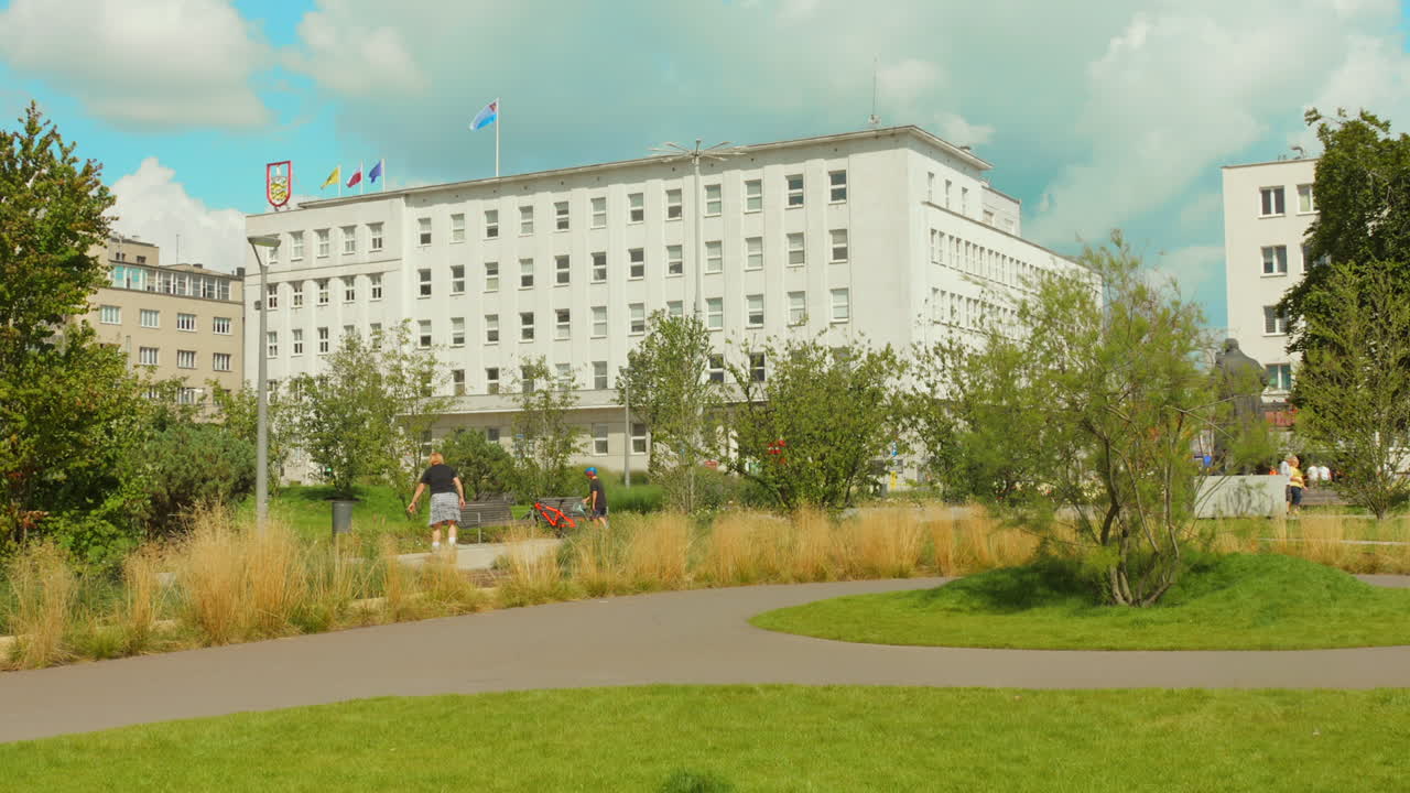 Panoramic view in the center of Gdynia, Poland.