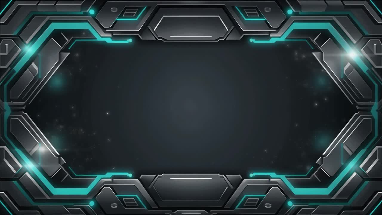 Animated Futuristic HUD Frame with Glowing Blue Lines