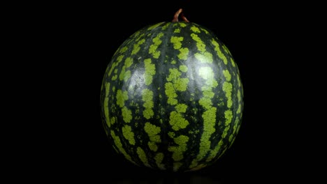 one ripe watermelon rotates slowly.