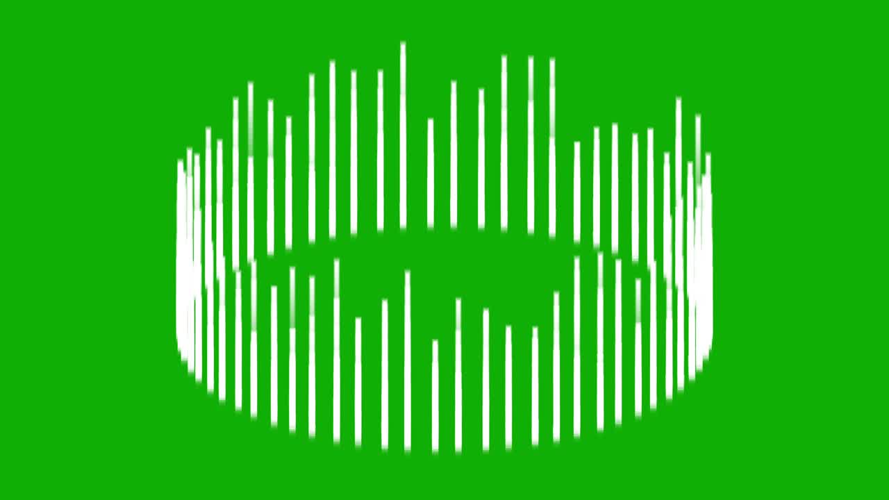 녹색 화면 배경으로 원형 줄무 모션 그래픽