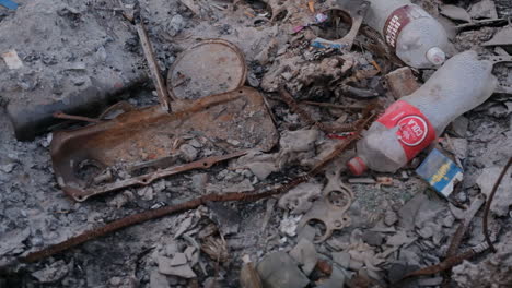 close-up of trash on a dumpsite