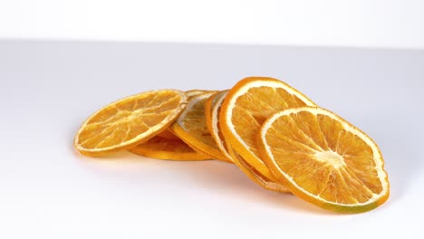 thin slices of dried orange dynamic cinematic shot