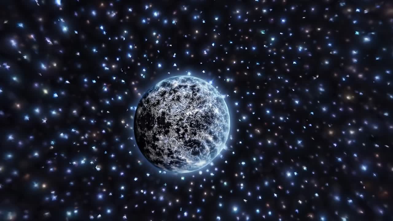 planeta en un cielo nocturno estrellado